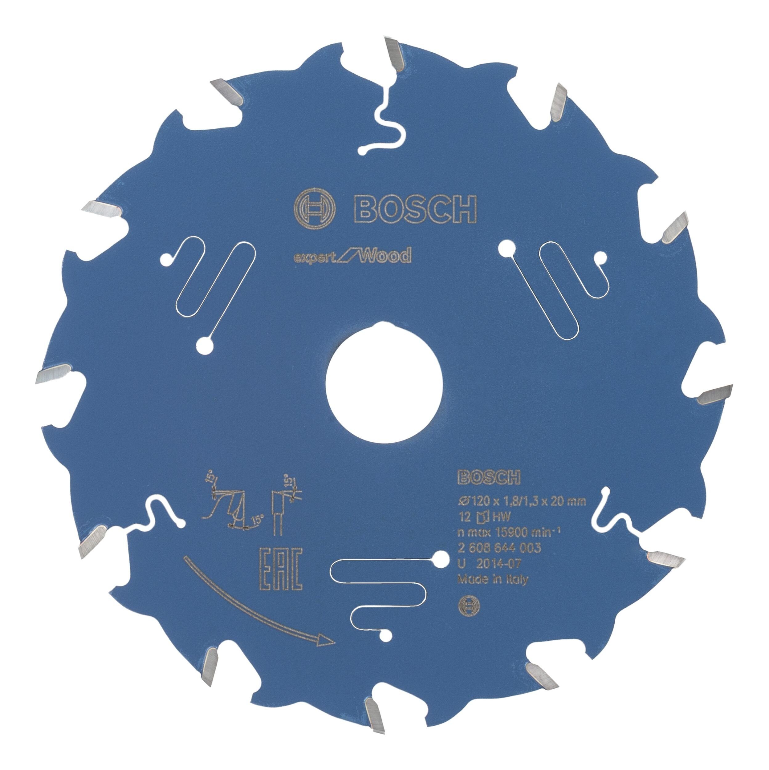 BOSCH Kreissägeblatt Expert 12Z, For Wood x x mm 120 - 1,8 20