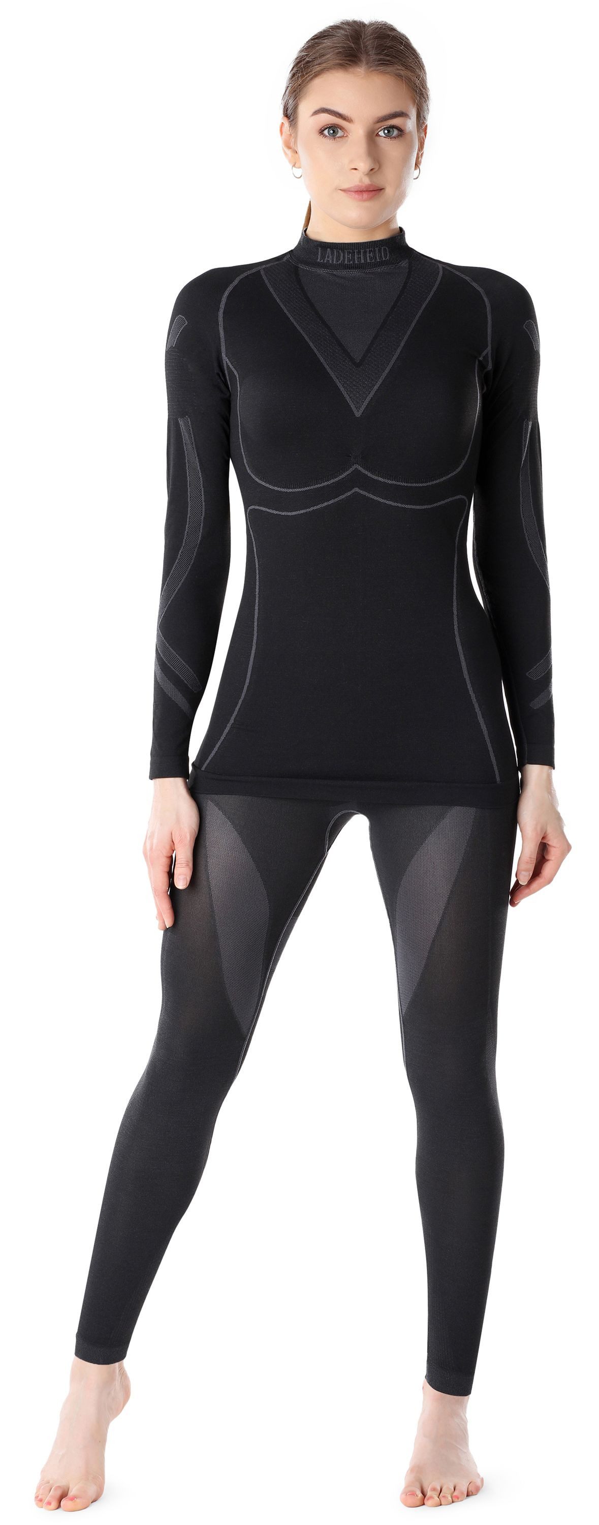 Ladeheid Funktionsunterhemd Damen Funktionsunterwäsche Set Shirt Unterhose Thermoaktiv LAGI006 (Set, mit Funktionsunterhose) – Bild 2 von 5