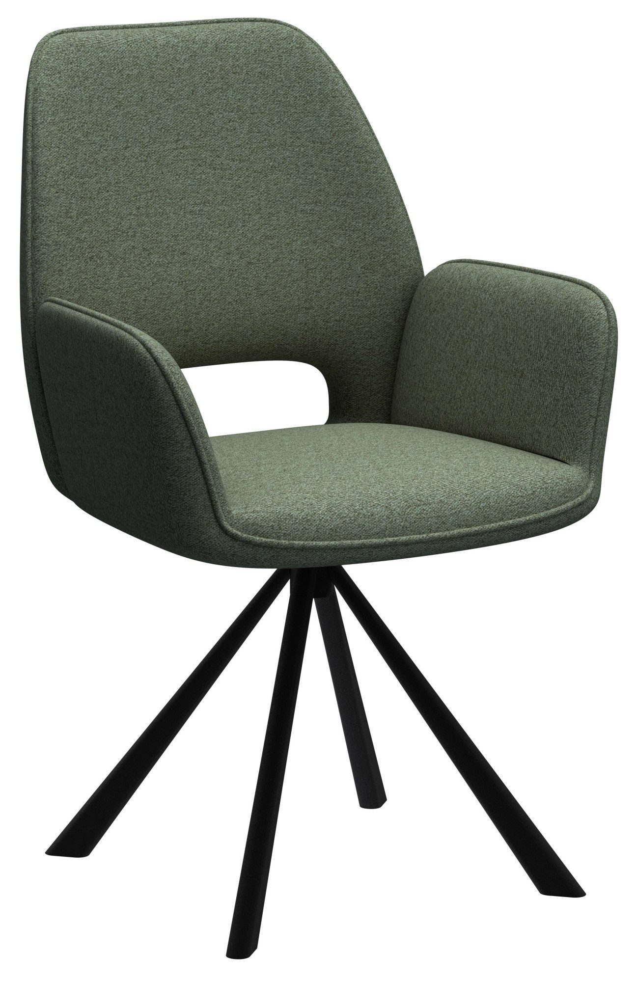 ACTONA GROUP Esszimmerstuhl Graham, Polsterstuhl, Stuhl mit Polsterung (Set, 2 St), Stoff, dekorativer Cut-Out, Drehfunktion, 4-Stern-Gestell, FSC™