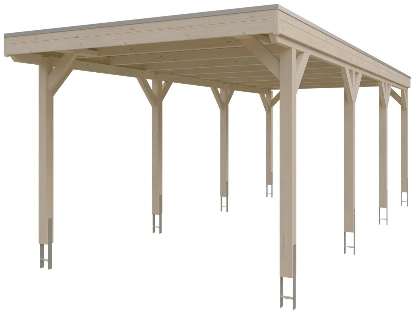 Thumbnail - Skanholz Einzelcarport Grunewald, BxT: 321x796 cm, 289 cm Einfahrtshöhe, mit Aluminiumdach