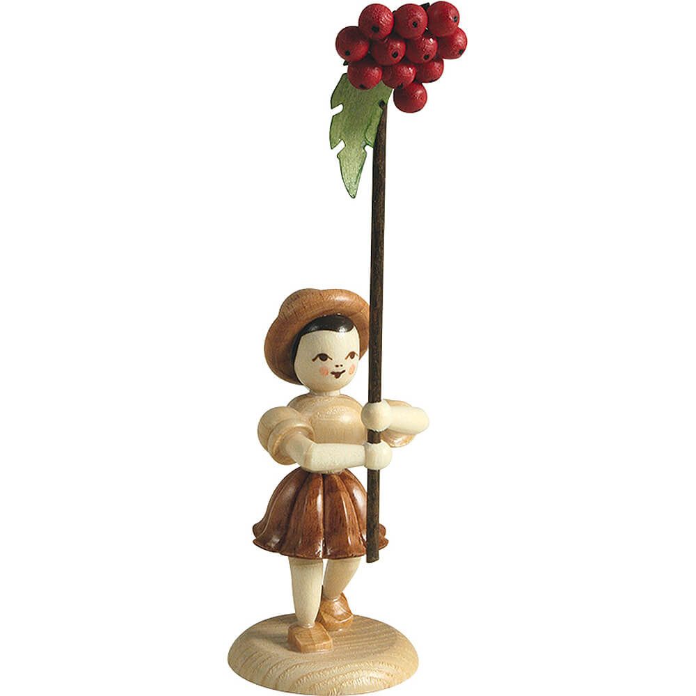 Blank Kunstgewerbe Dekofigur Blumenkind mit Vogelbeere, natur (12cm) von Blank Kunsthandwerk
