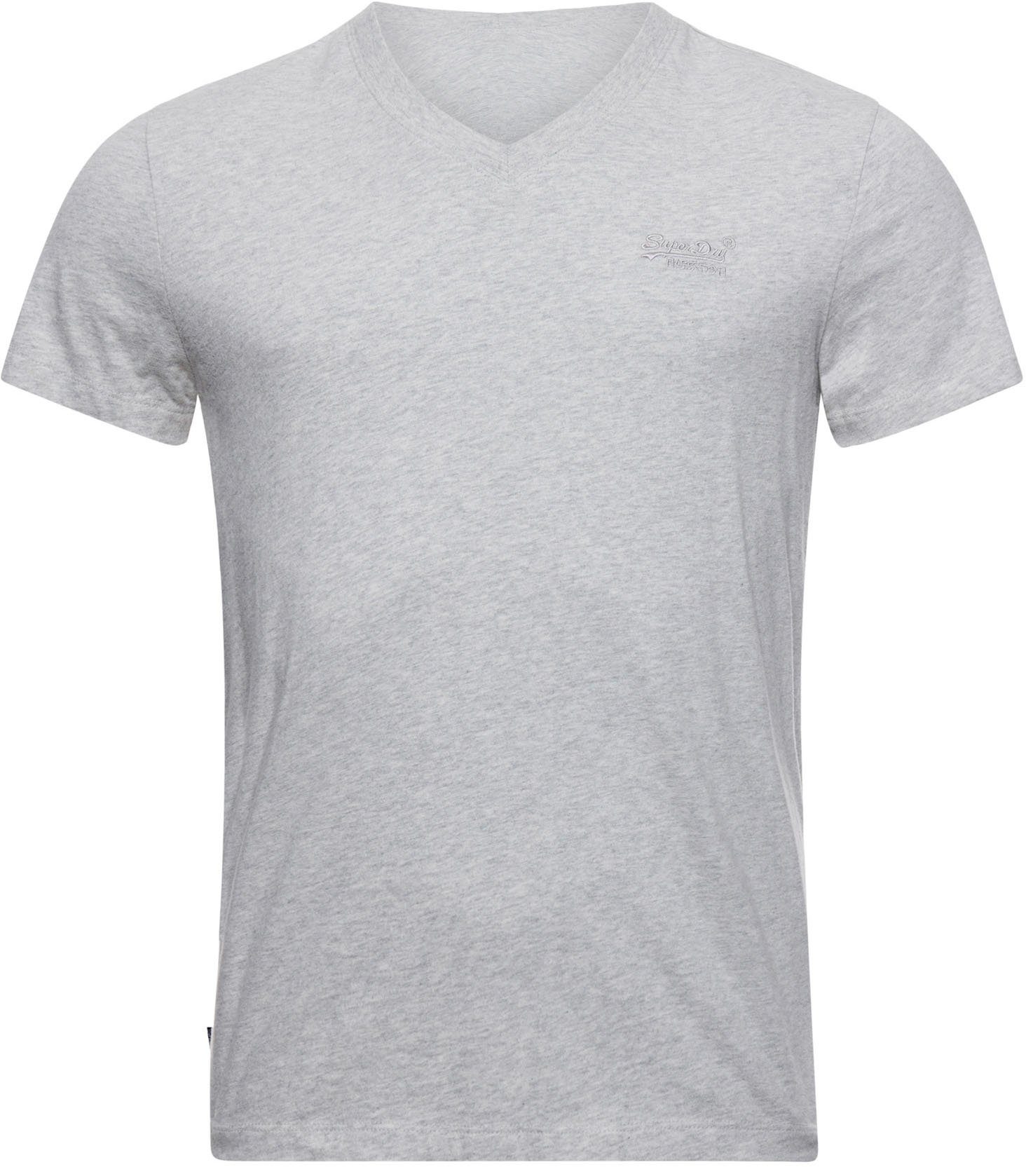 athletic LOGO V-Shirt EMB VINTAGE VEE grey Superdry marl