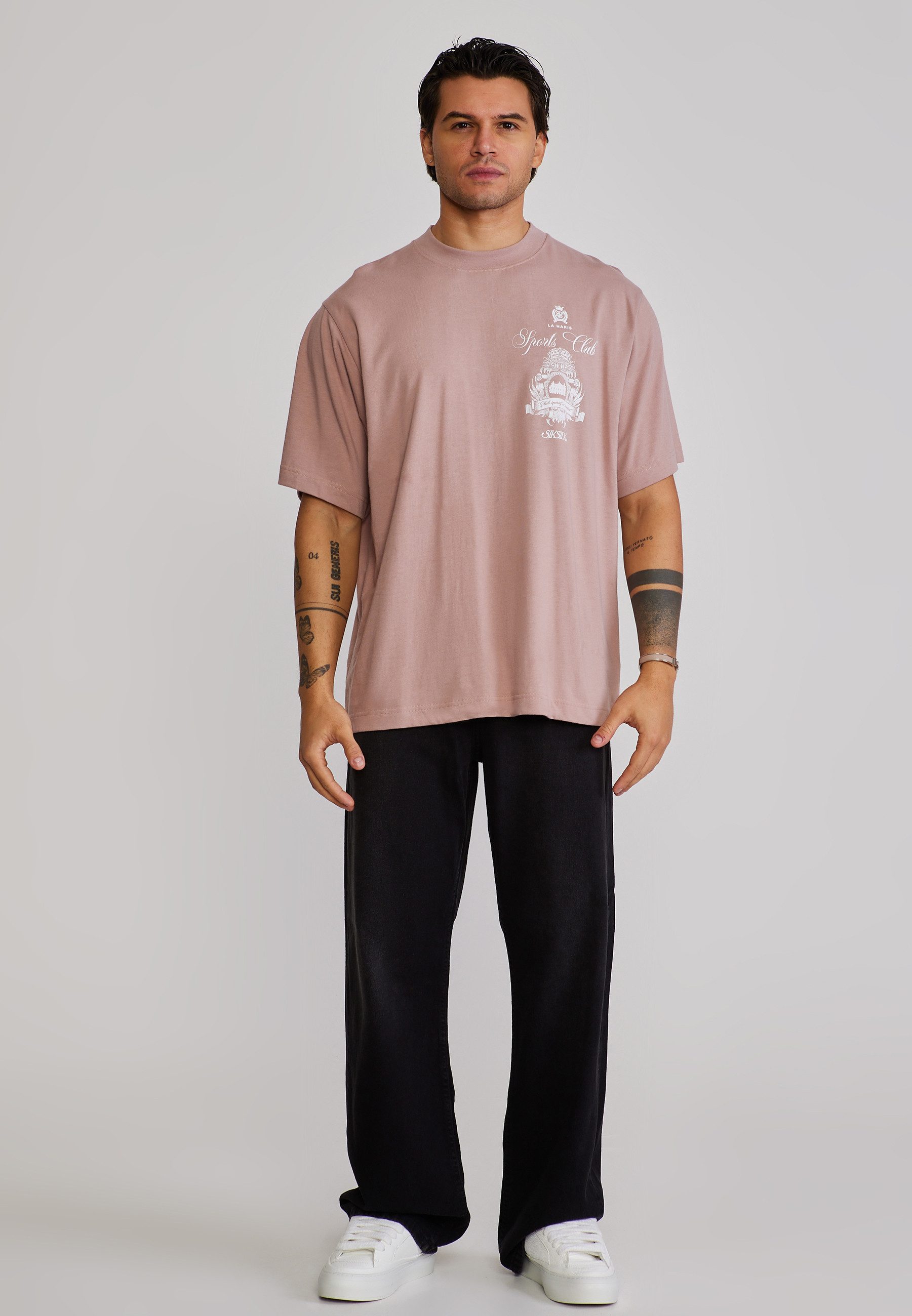Siksilk T-Shirt SikSilk Herren Pink Graphic T-Shirt