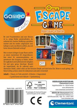 Clementoni® Spiel, Detektivspiel Galileo, Escape Game Abenteuer in Berlin, Made in Europe, FSC® - schützt Wald - weltweit