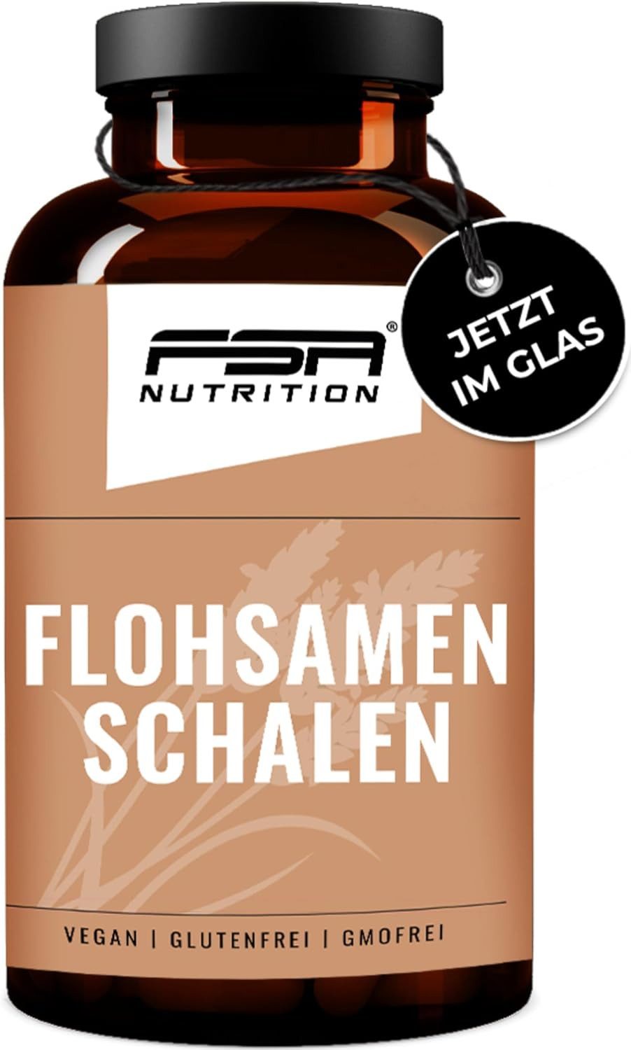 Flohsamenschalen im Glas Kapseln