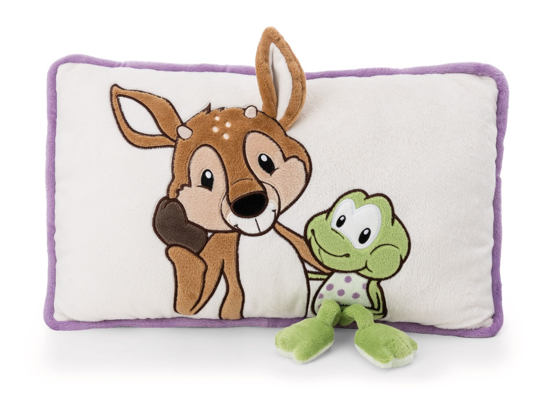 Nici Kuscheltier Nici Kissen Rehbock & Frosch 43 x 25 cm Plüschkissen