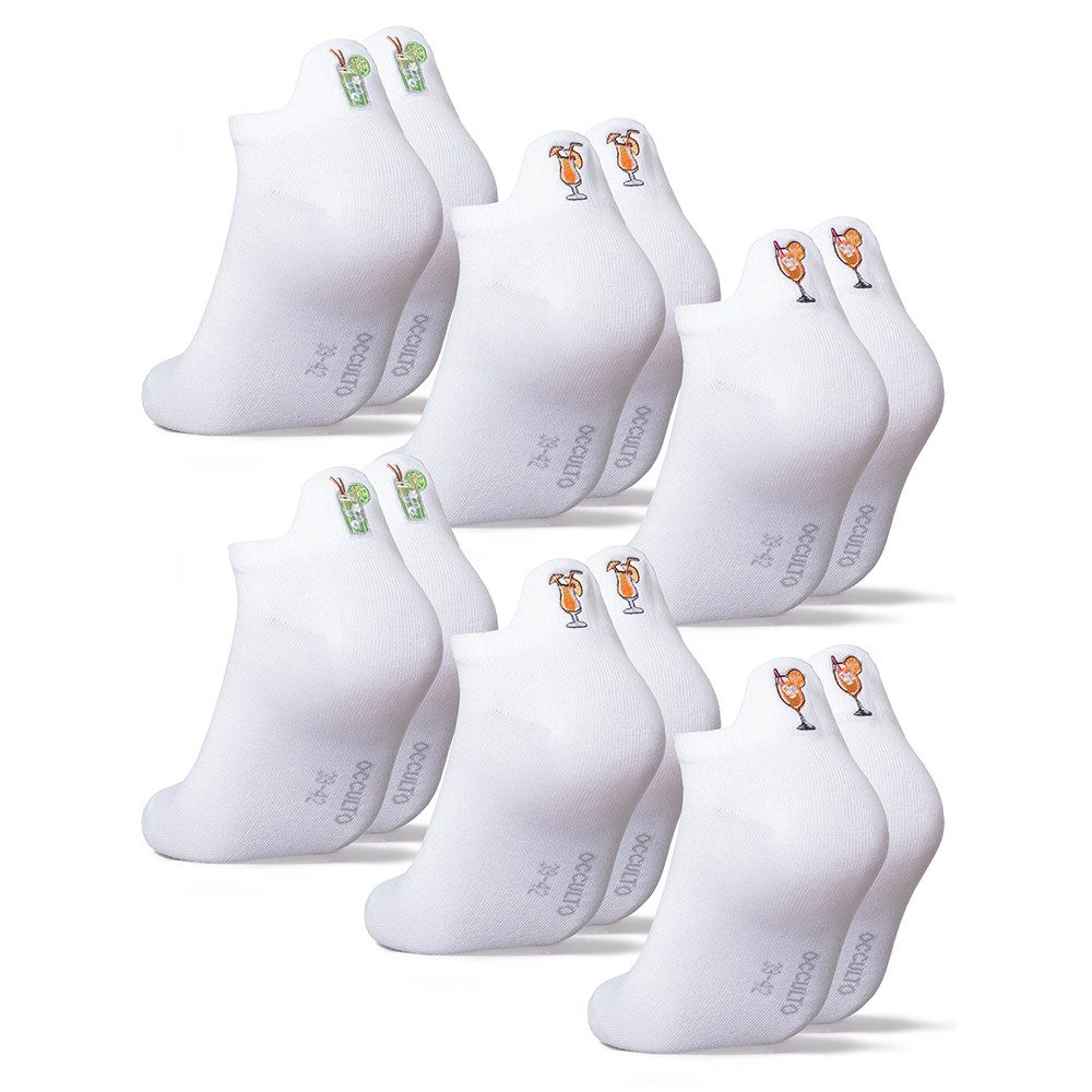 OCCULTO Sneakersocken Damen & Herren Motiv Sneaker Socken 6er Pack (Modell: Luca) (6-Paar)