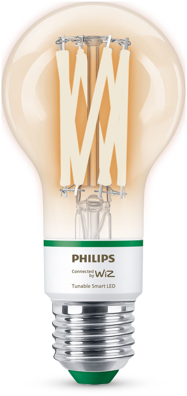 WiZ LED-Leuchtmittel White 60W E27 A60 Standard Filament clear Tunable, E27