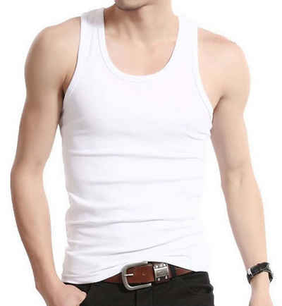 Garcia Pescara Unterhemd »4x Herren Feinripp Unterhemd Tank Top aus Baumwolle in schwarz o. weiß« aus reiner Baumwolle
