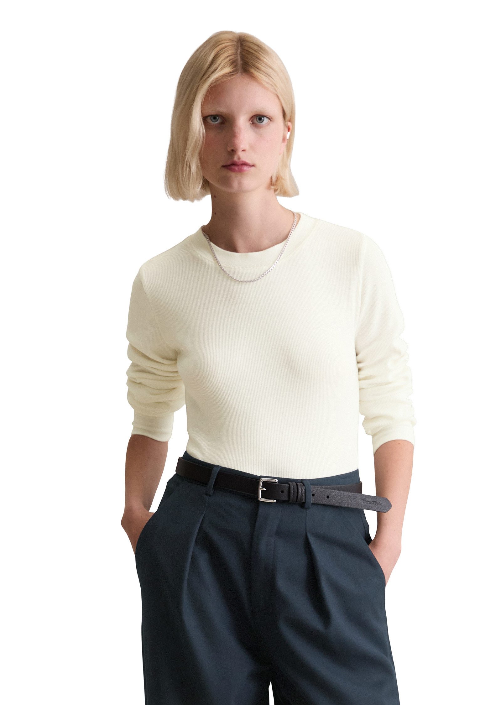 Langarmshirt aus softem Bio-Baumwolle-Modal-Stretch-Jersey