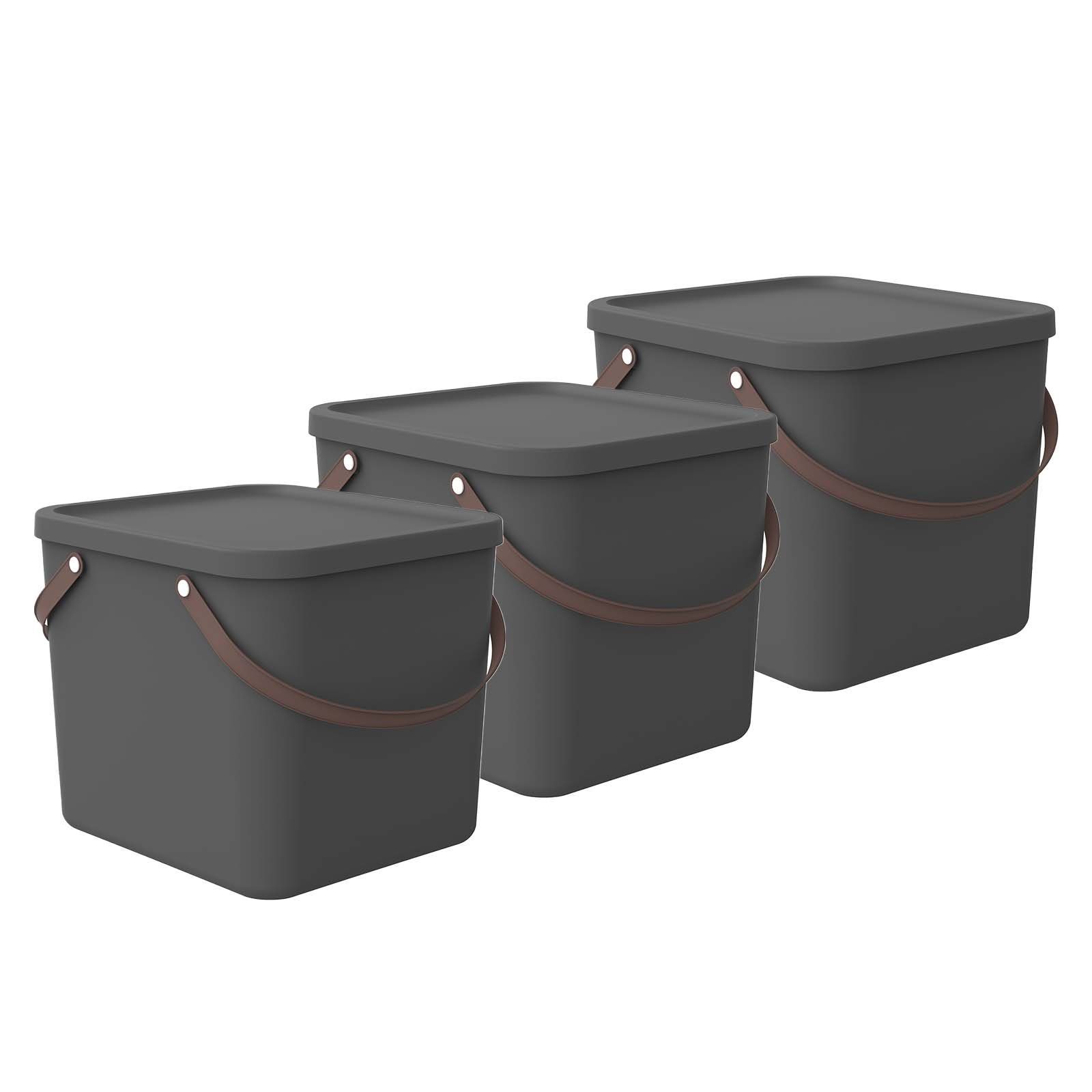 Aufbewahrungsbox Albula 3er-Set Aufbewahrungsbox 40l mit Deckel, Kunststoff