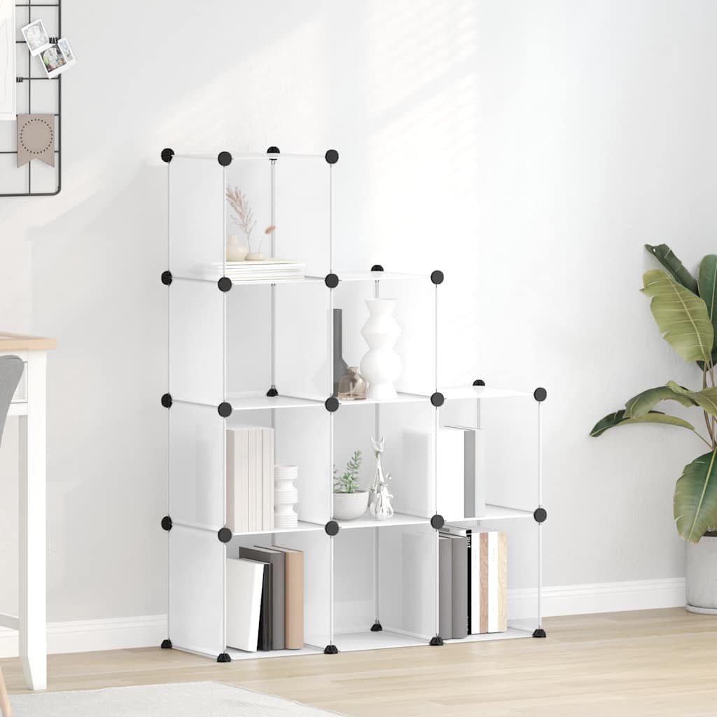 furnicato Regalwürfel Vielseitiges transparentes Würfelregal 95,5 x 31,5 x 124 cm, 1-tlg., Stapelbares Modulregal aus wasserdichtem PP für das Studentenzimmer