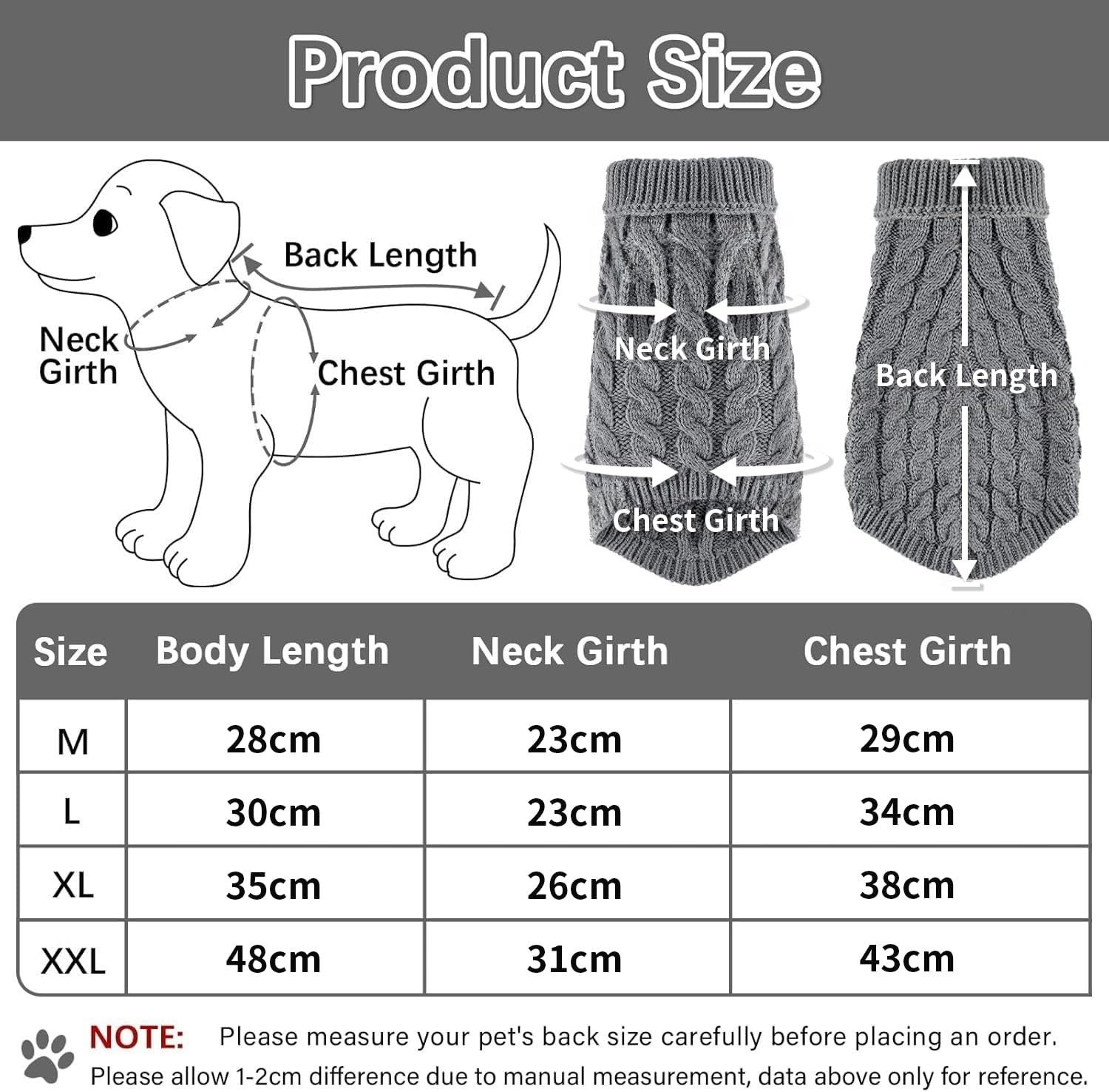 Coonoor Hundemantel Winter Warmer Hundepullover Kleine Hunde Rollkragen Strickpullover