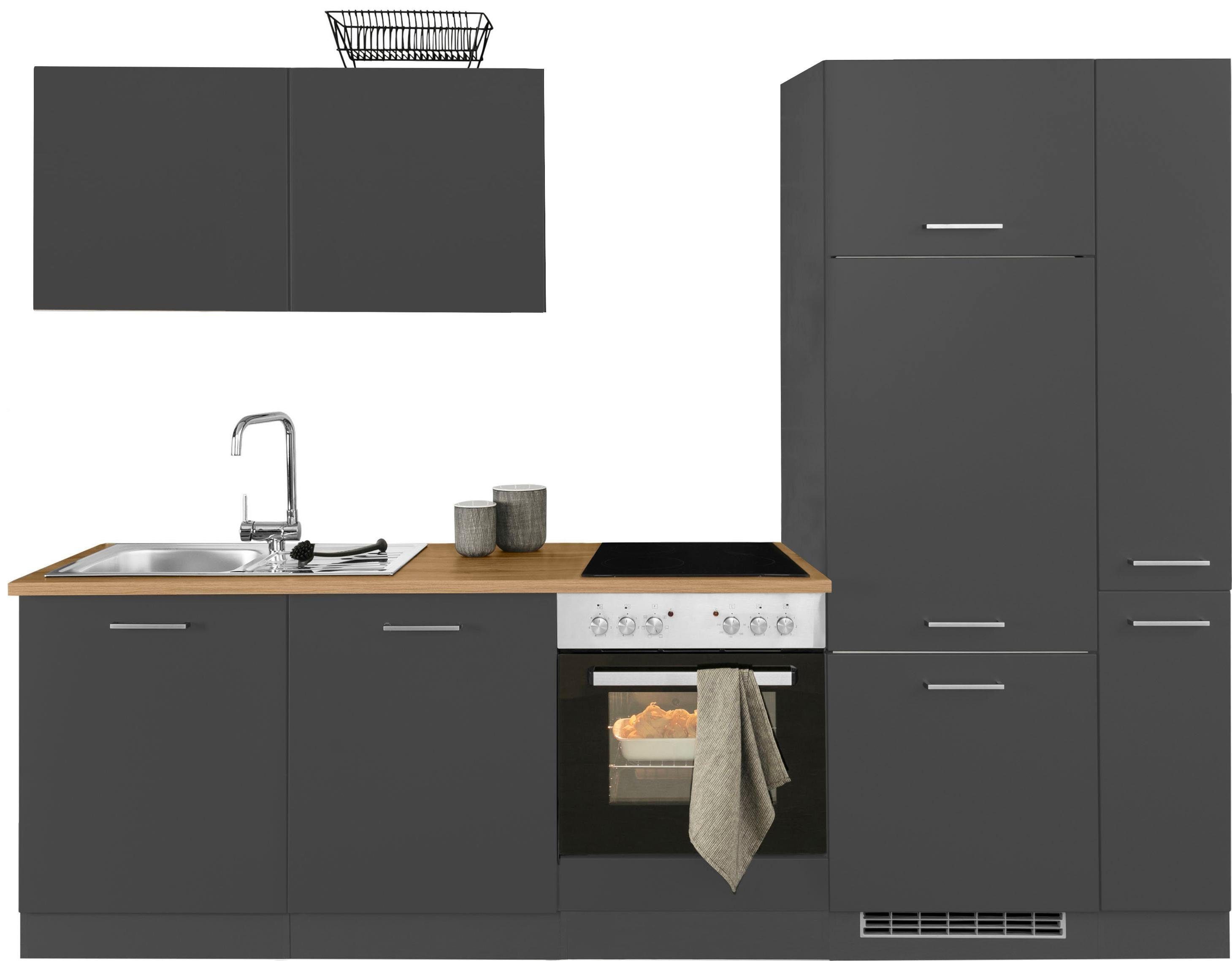 KOCHSTATION Küchenzeile KS-Kehl, ohne E-Geräte, Breite 270 cm, für Kühlschrank und Geschirrspüler