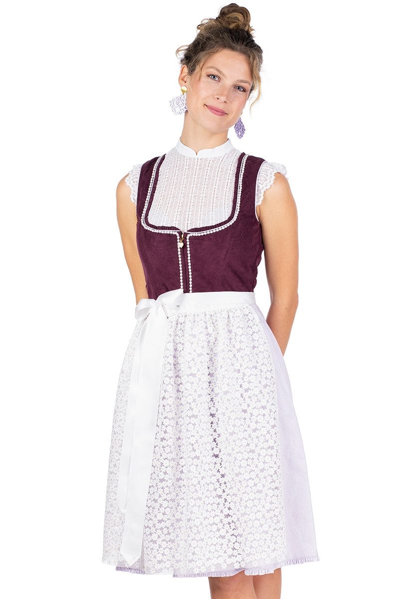 Alpenfee Tracht Dirndl Cord Dirndl 2tlg. - ELINA - malve