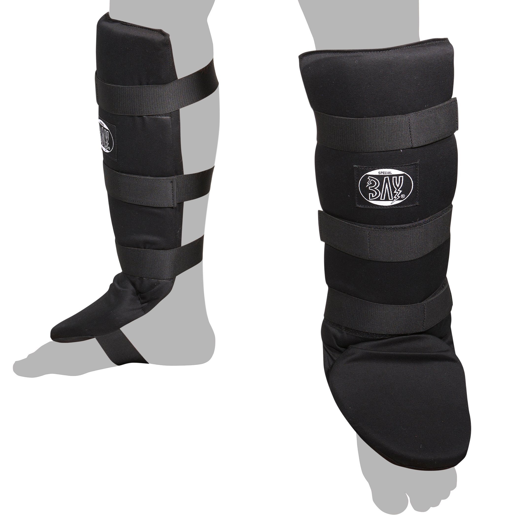 BAY-Sports Schienbeinschutz Kampfsport Kickboxen Karate MMA Thaiboxen Muay Thai Thai Hai, Leinenmantel, waschfest, XS - XL