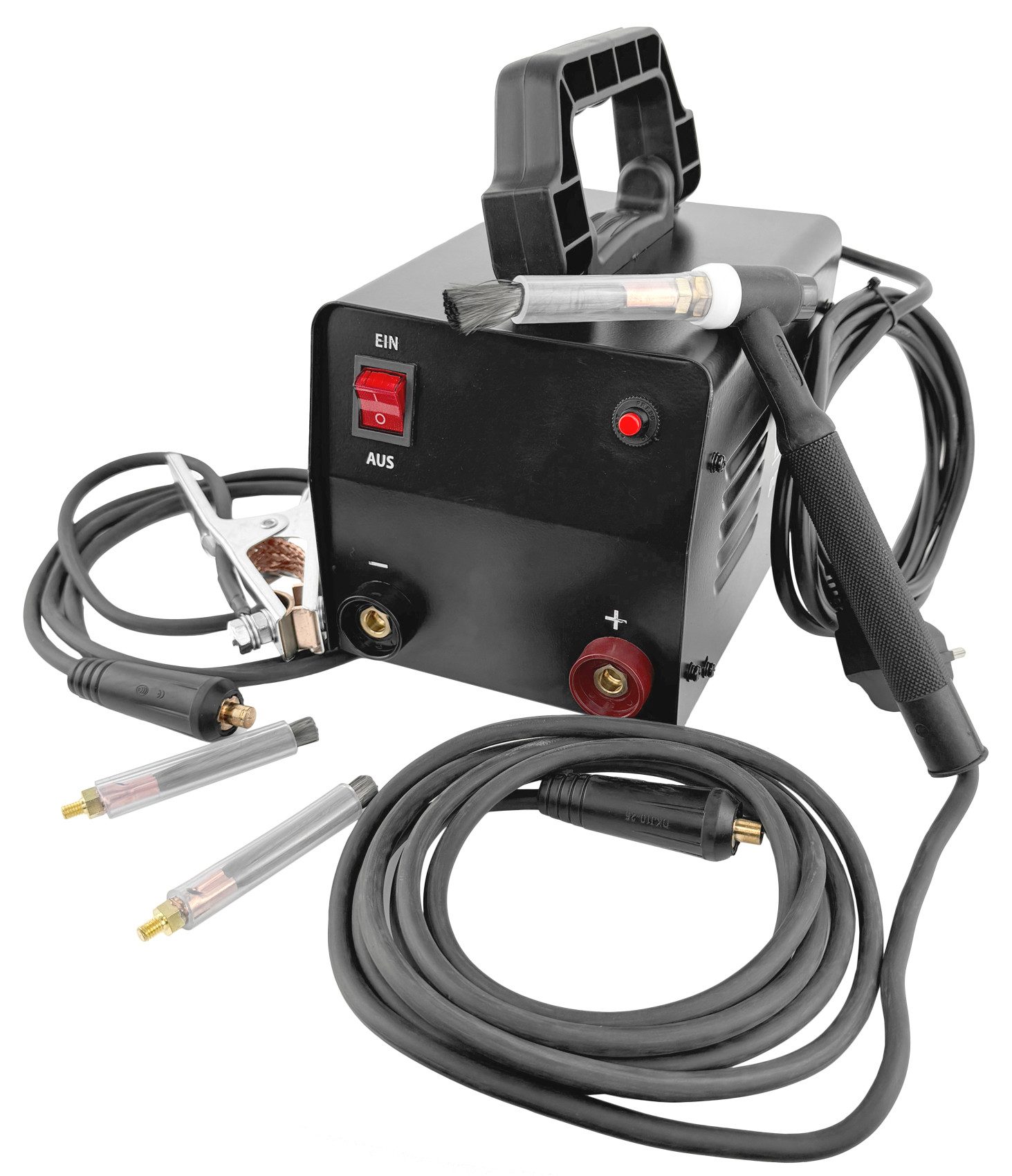WELDINGER Schutzgasschweißgerät Schweißnahtreinigungsgerät CP300 Elektrolyt Kabel Transportbox 300 W, 8-tlg., Komplettausstattung, einfache Bedienung