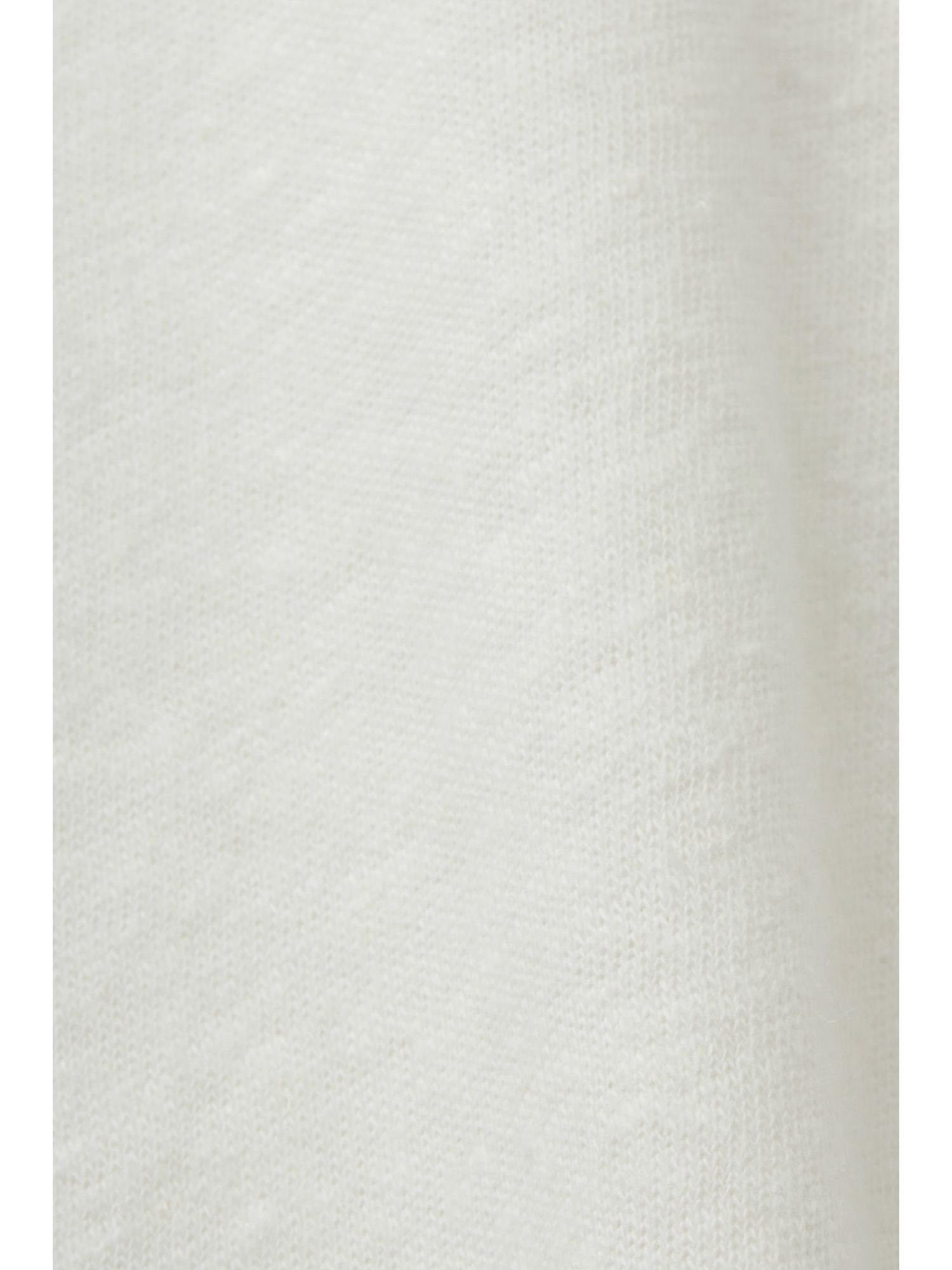 Esprit T-Shirt CURVY OFF (1-tlg) T-Shirt WHITE aus Baumwolle-Leinen-Mix
