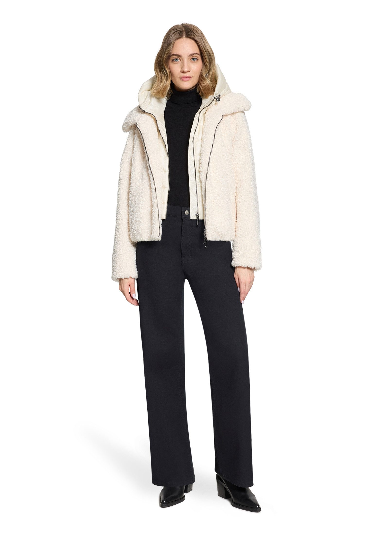Amber & June Plüschjacke Damen mit abnehmbarem Westenteil