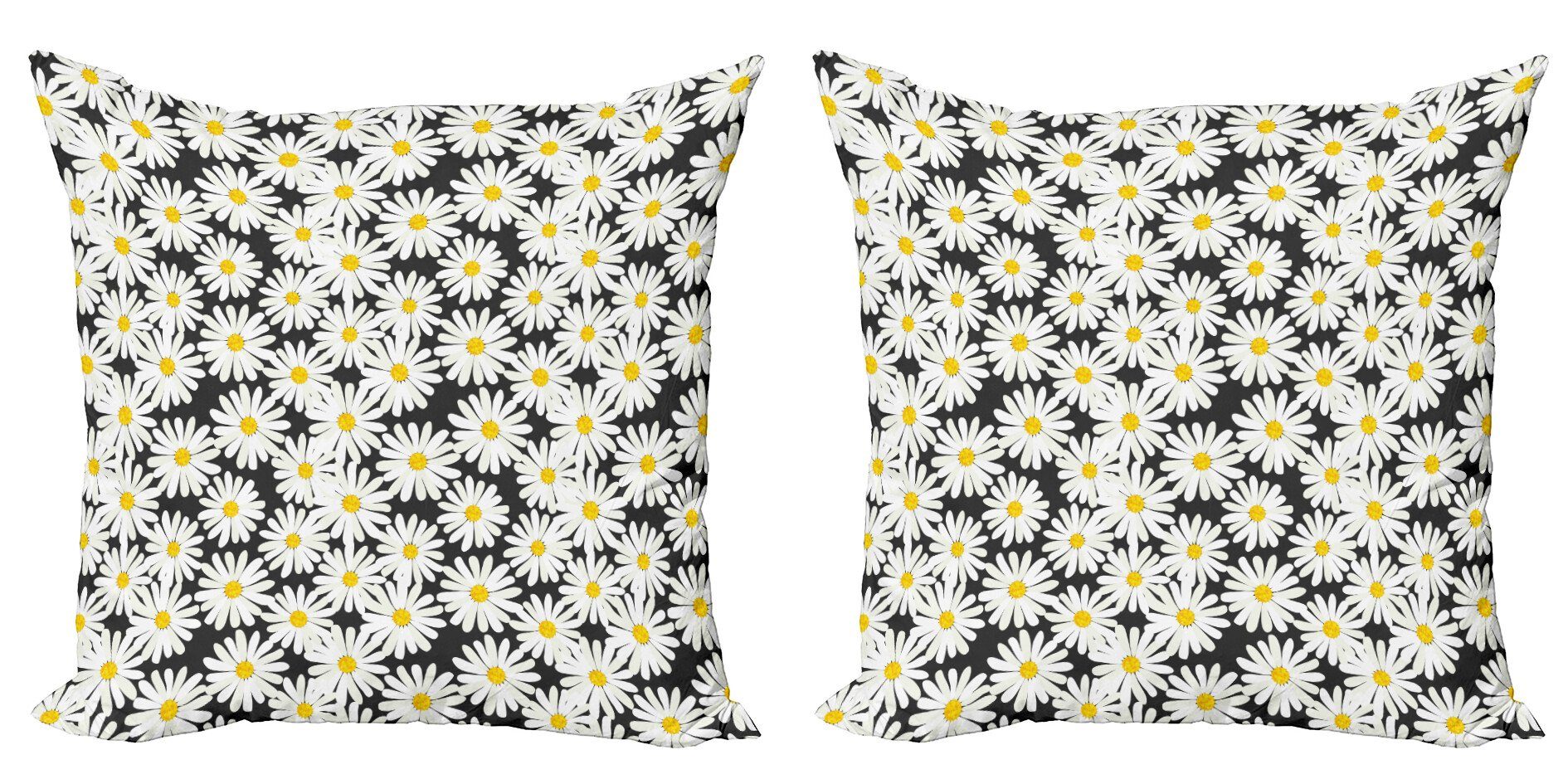 (2 Stück), Modern Kissenbezüge Sommer Gänseblümchen Abakuhaus Kontinuierliche Digitaldruck, Accent Doppelseitiger Laub