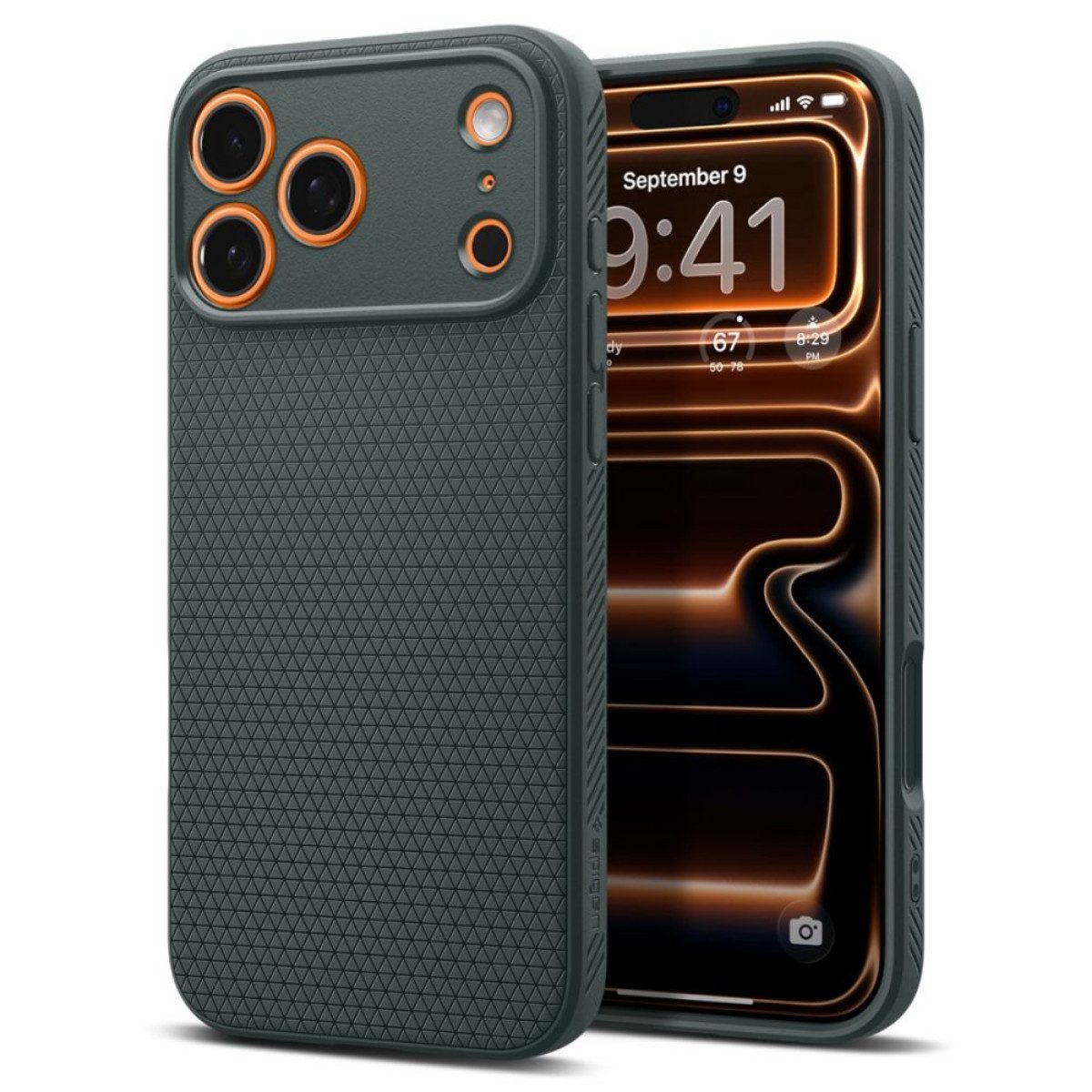 Spigen Handyhülle Liquid Air Case Grün Kompatibel mit iPhone 17 Pro 6,1, Liquid Air Case mit schlanker Bauform und rutschhemmender Oberfläche