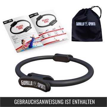 GORILLA SPORTS Pilates-Ring Ø 36cm, Doppelgriff, Übungen + Tasche, Superleichter, Pilates Circle