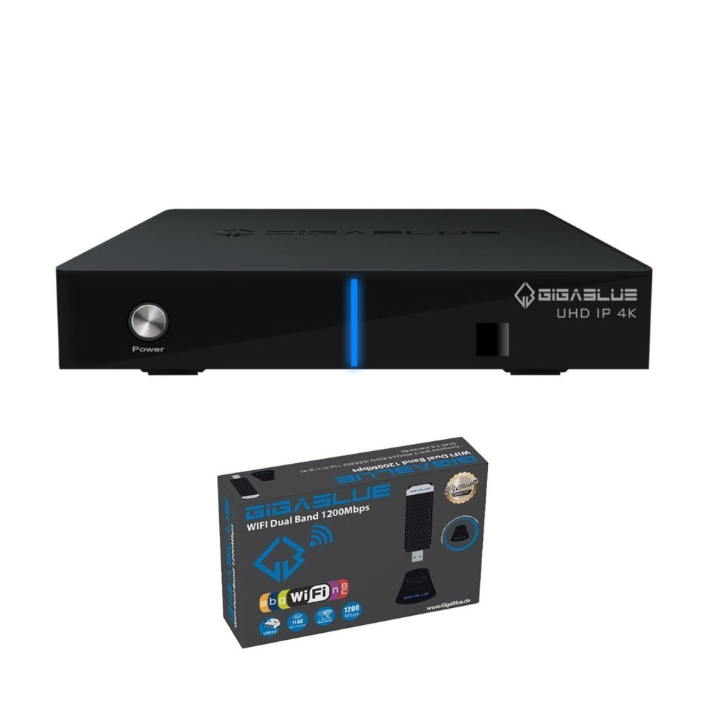 Gigablue UHD IP 4K mit 1200Mbit Dual WiFi IP Netzwerk-Receiver