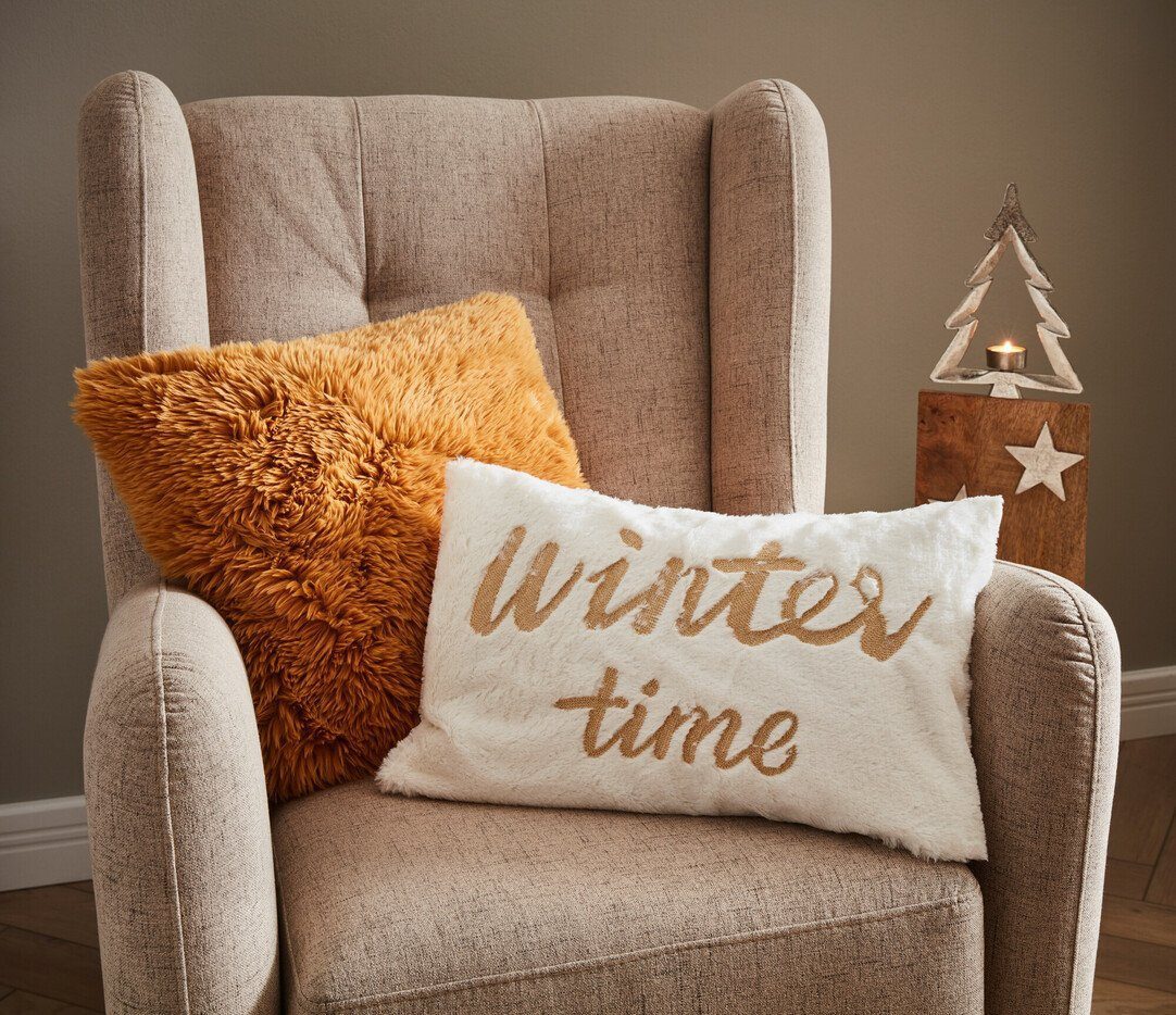 Home-trends24.de Kissenhülle Schriftzug Hülle Kissen Weiß günstig online kaufen