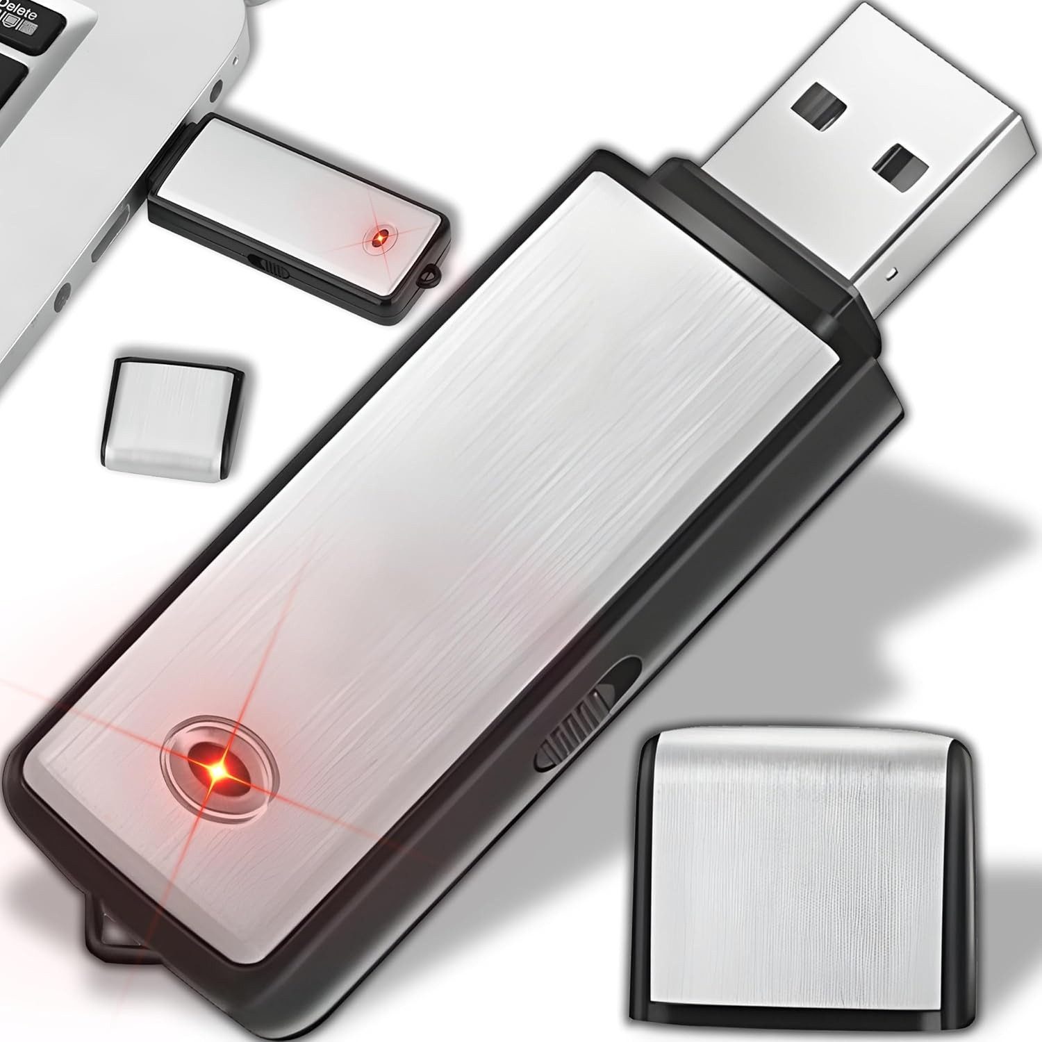 SpionProfi Usb Stick Voice Recorder Mini Diktiergerät Ton Aufnahmegerät Auto Haus Digitales Aufnahmegerät (Spion 8GB Abhörgerät Wanze Voice Recorder Spy getarnt Diktiergerät)