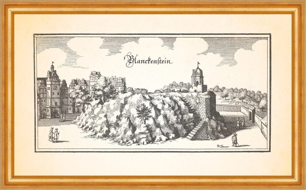 Kunstdruck Blanckenstein Renaissanceschloss Blankenburg Topographia Merian 0366 G