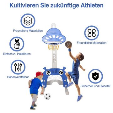 Bettizia Basketballkorb Kinder Basketballständer 4 in 1 Spielplatz Fußball Golf Wurfring (1-St)