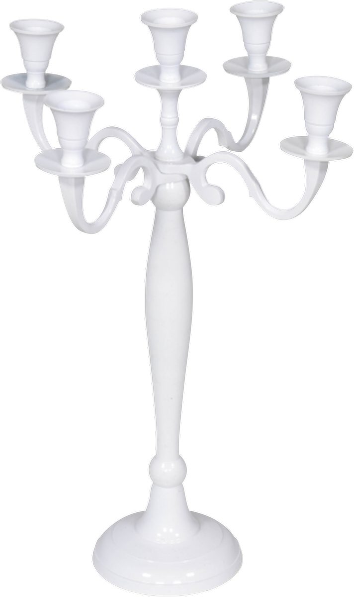 Casa Padrino Kerzenhalter Designer Aluminium - 5-armig cm Kerzenhalter Kerzenständer Höhe 40.5 Weiß