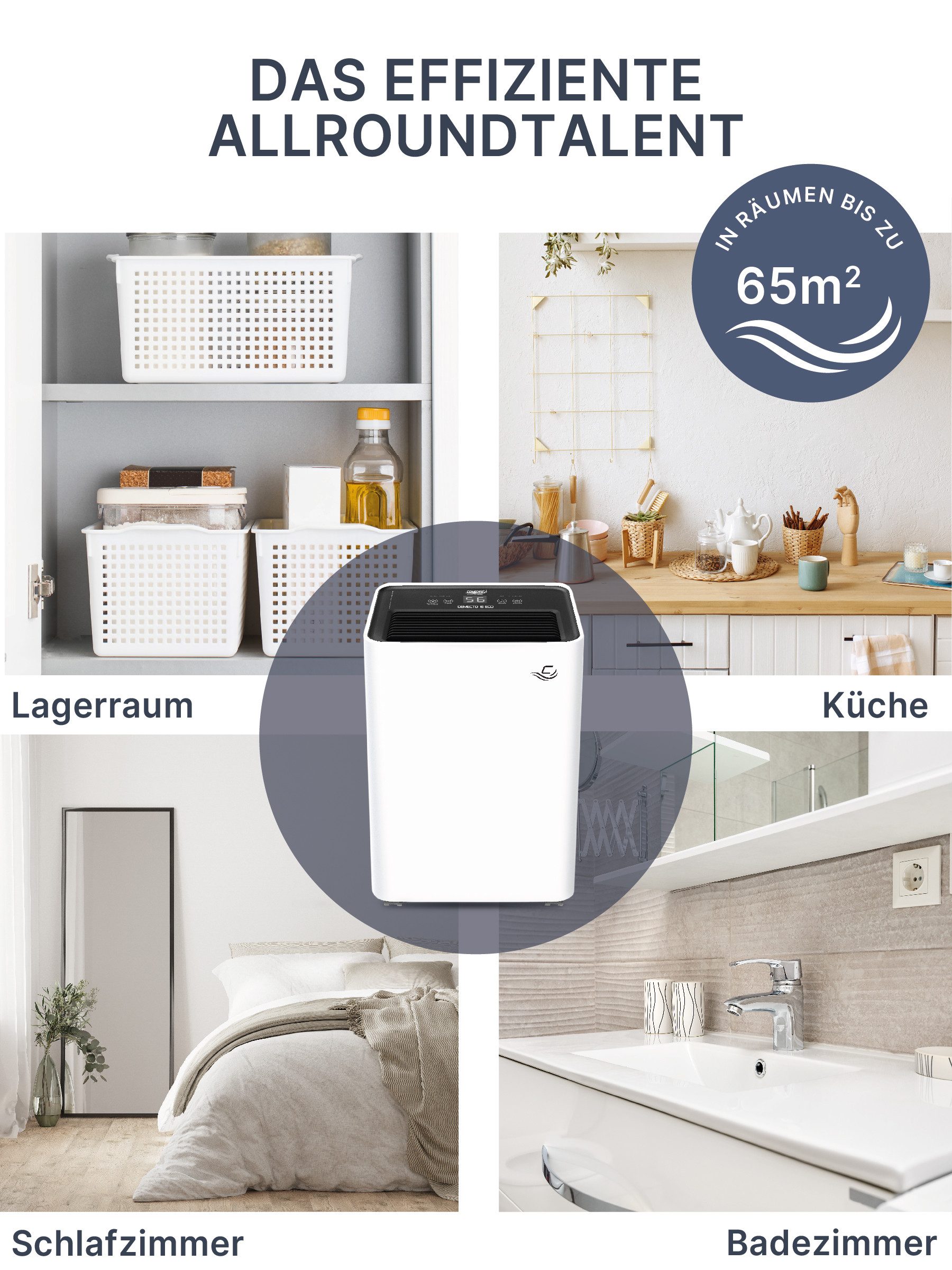 Comedes Luftentfeuchter Luftentfeuchter Comedes Demecto 16 eco Wifi, 16 L/Tag, mit Pumpenset, Entfeuchtung 16 l/Tag, Tank 3.2 l