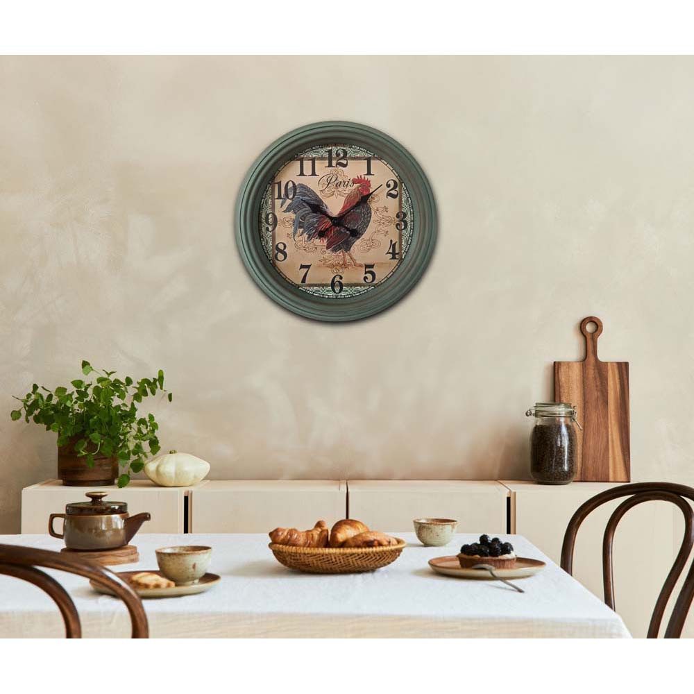 GLOBO LIGHTING Wanduhr (Wanduhr moderne Uhr grün arabisches Ziffernblatt D 50,4cm)