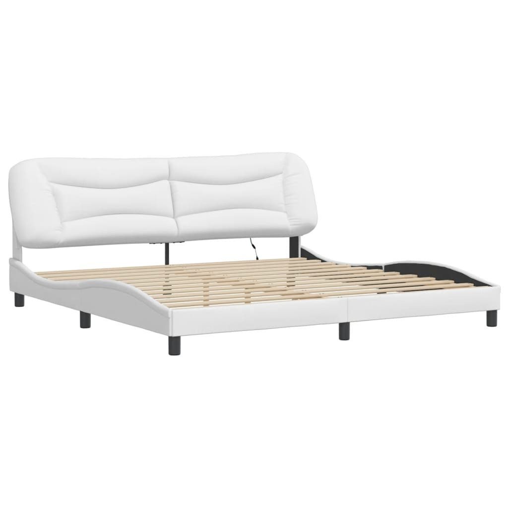 vidaXL Bett Bettgestell mit LED ohne Matratze "Hvar" Weiß 200x200 cm
