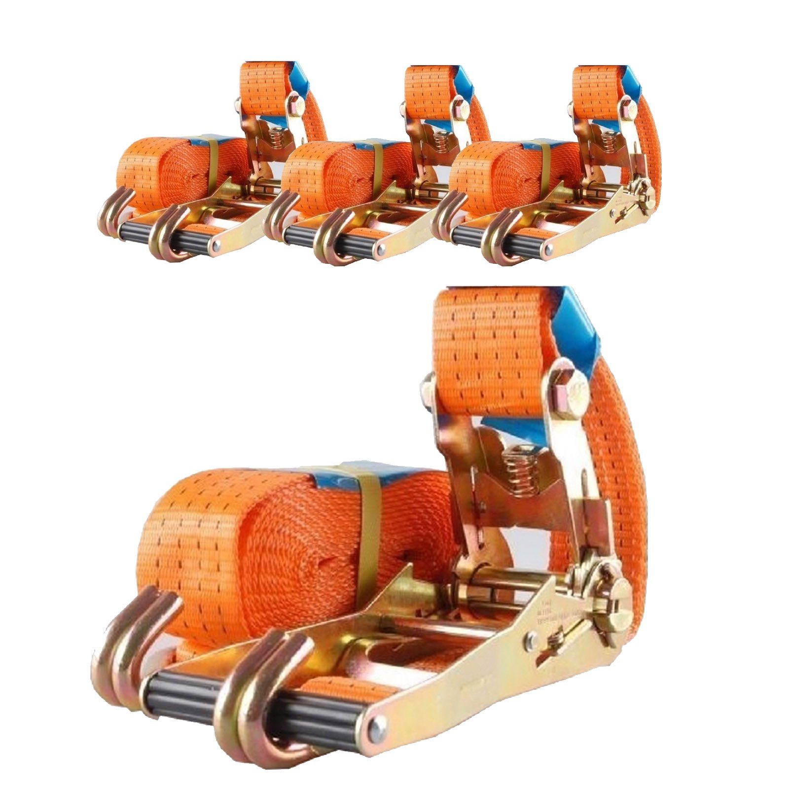 Spanngurt Profi Ratschen Zurrgurt Spanngurte 2-tlg 5m 4000kg TÜV/GS ORANGE