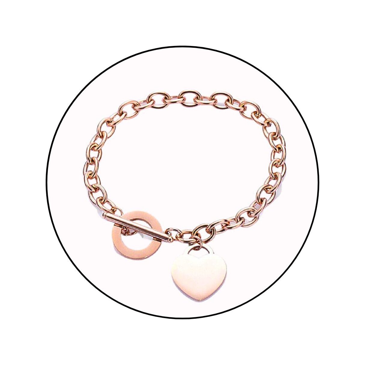 GOLDKLEIN Armband Edelstahl Herz Schmuck Armkette, Damen, inkl. Geschenkbox