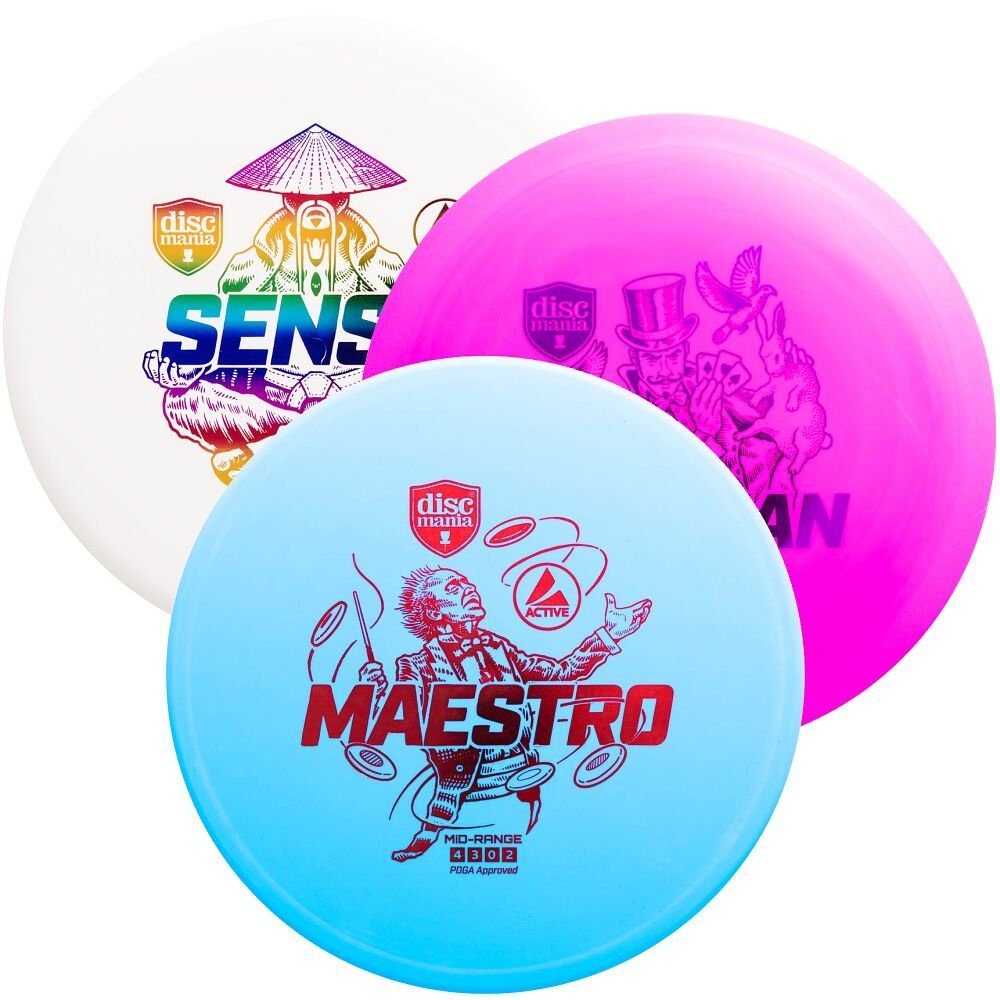 Discmania Wurfscheibe Wurfscheiben-Set Disc Golf, Wurfscheiben-Set für Disc Golf