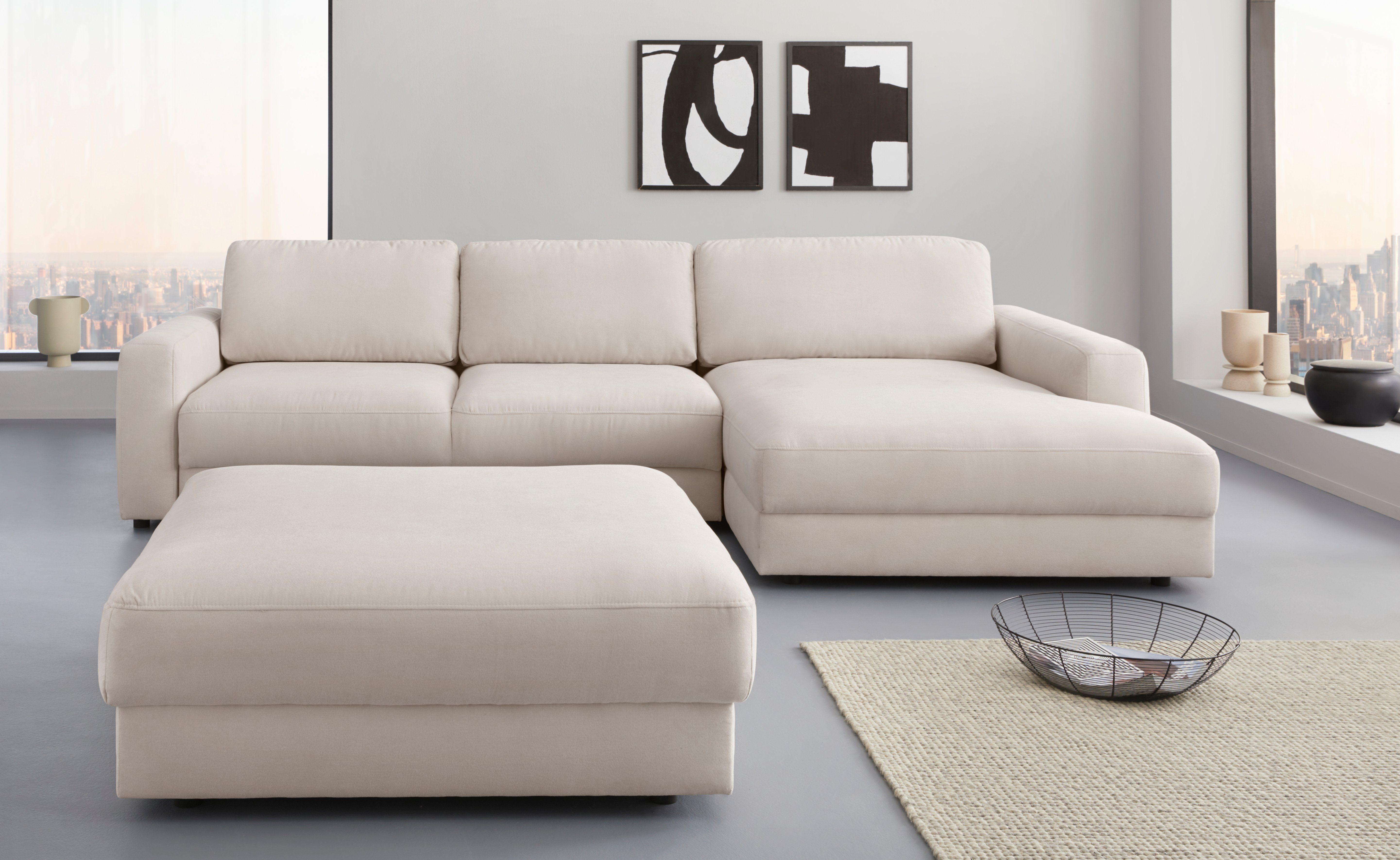 Home affaire Ecksofa Bloomfield, bequem und elegant, Breite 303cm, L-Form, mit Bettfunktion und Bettkasten, Unser Dauertiefpreis