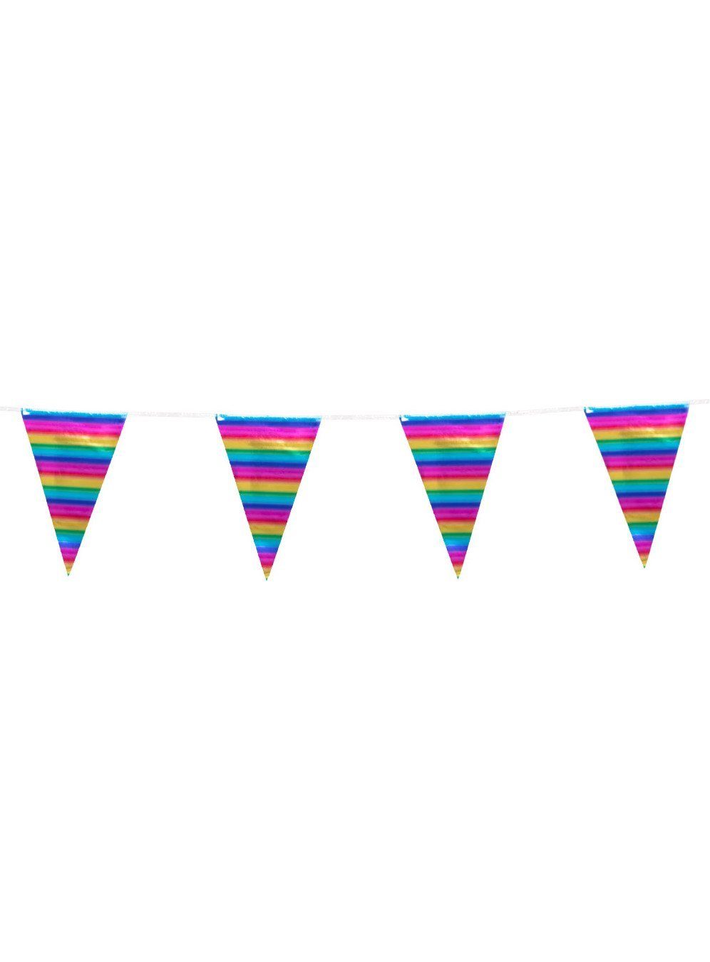 Hängedekoration Regenbogen Wimpelkette metallic 10 m