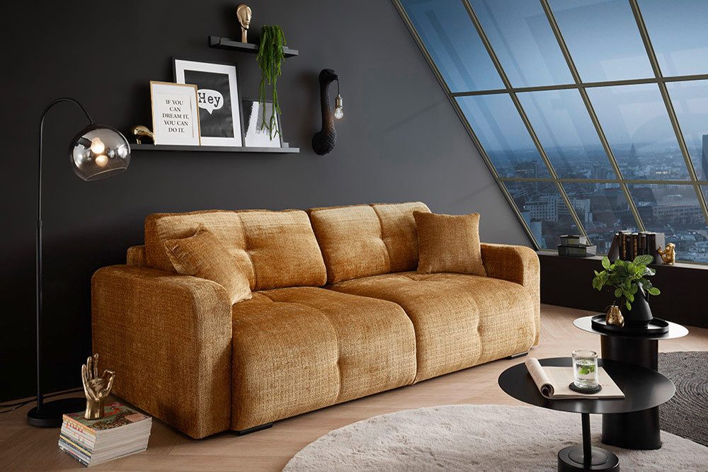 riess-ambiente Schlafsofa DIAMOND 235cm senfgelb - günstig online kaufen