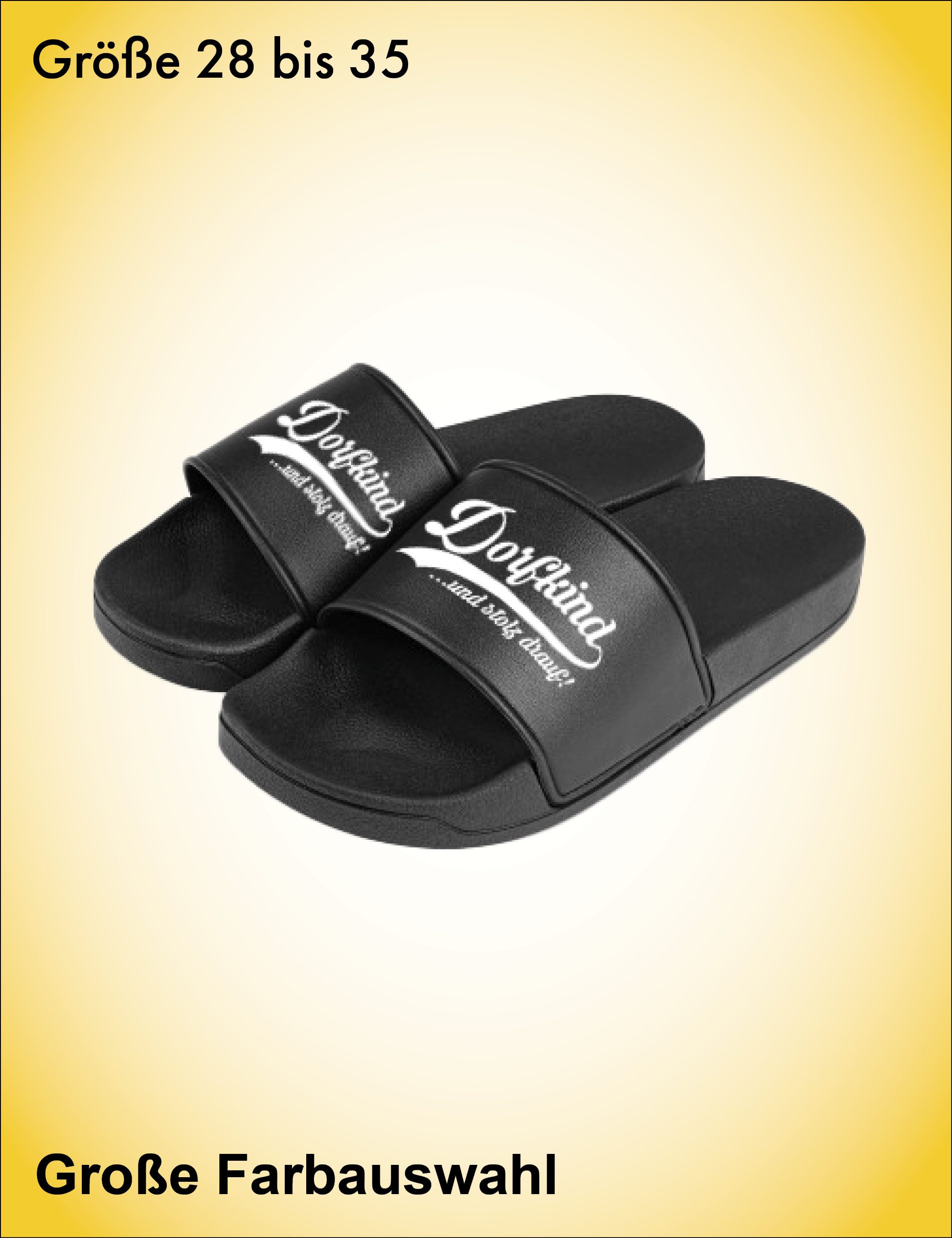 Youth Designz Dorfkind Kinder Badelatschen Flip Flops Fun-Print lustig Geschenk Badeschuh mit lustigem Motiv für Jungen und Mädchen – Bild 4 von 5