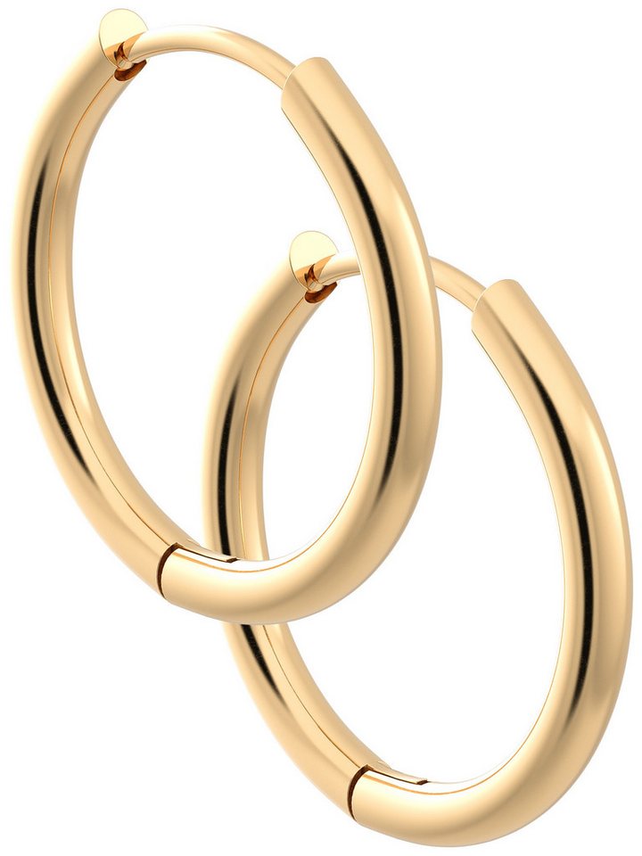 THIORA Creolen-Set Damen-Creolen „Aruba“ aus Edelstahl, 14/18/22 mm, 316L Edelstahl, wasserfest, hypoallergen & nickelfrei, poliert