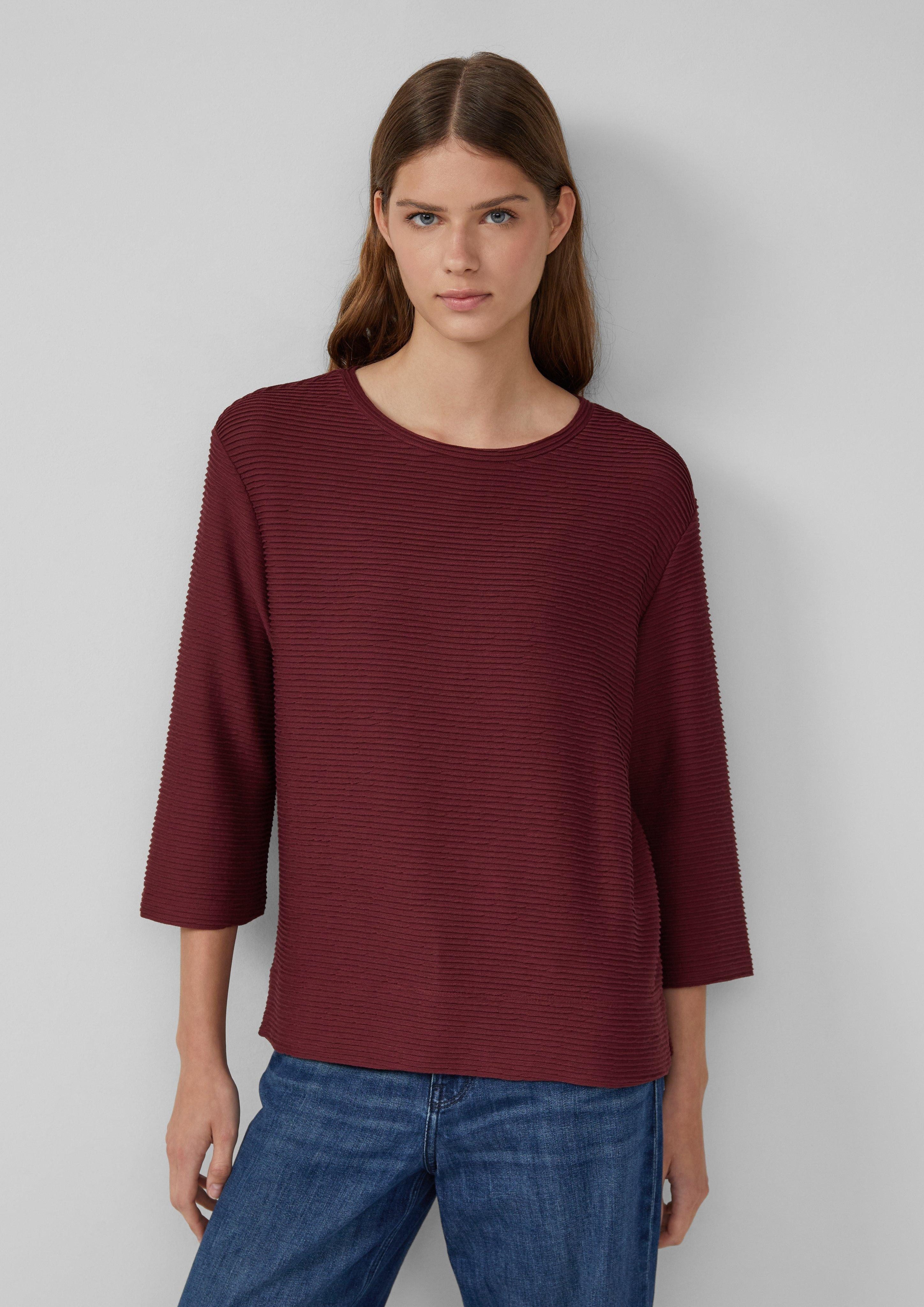 s.Oliver 3/4-Arm-Shirt Leichtes Sweatshirt mit Struktur günstig online kaufen