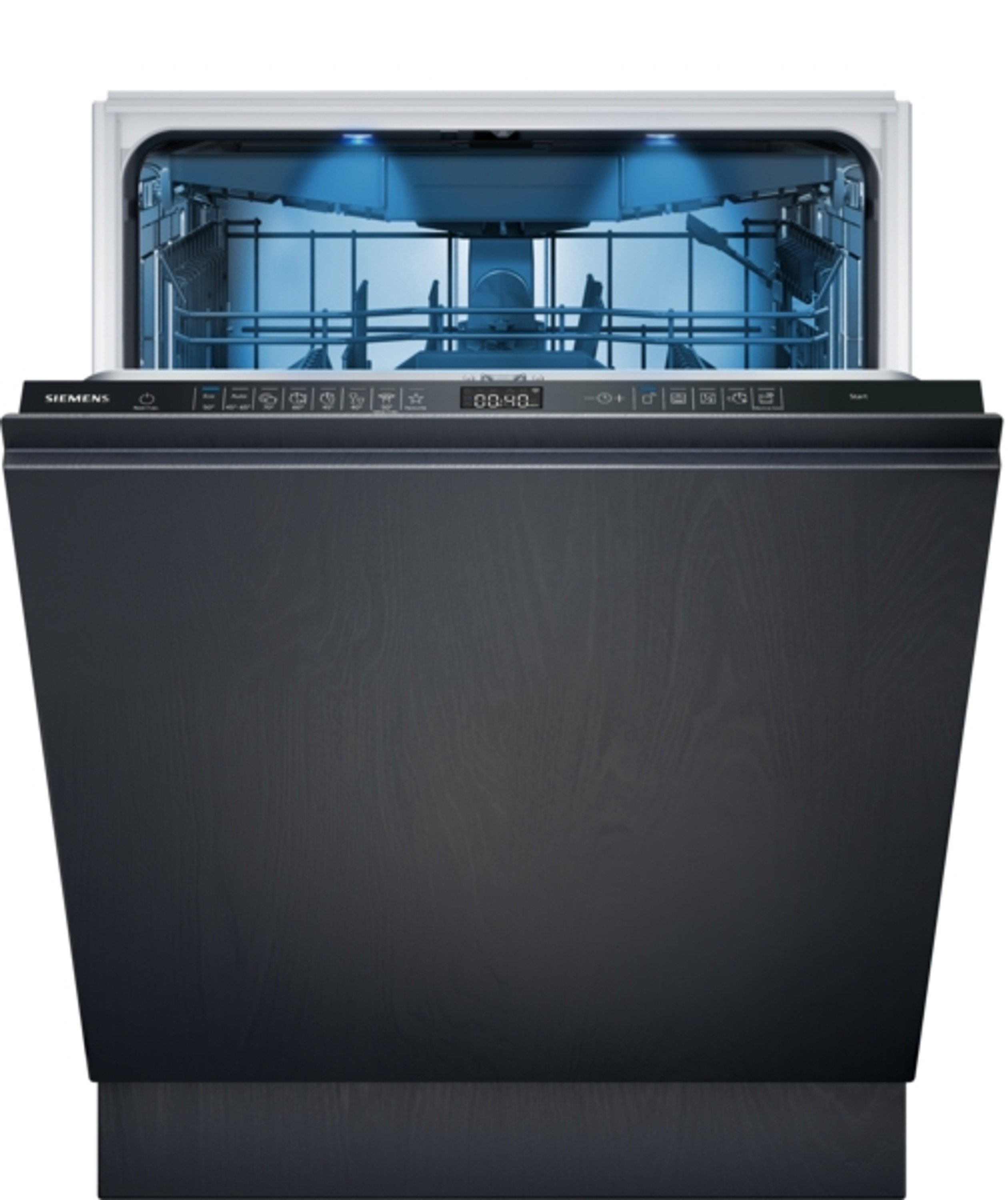 SIEMENS vollintegrierbarer Geschirrspüler iQ500 SX95EX12CE, 9 l, 14 Maßgedecke, blaues Ambientelicht, leise, Wifi-fähig