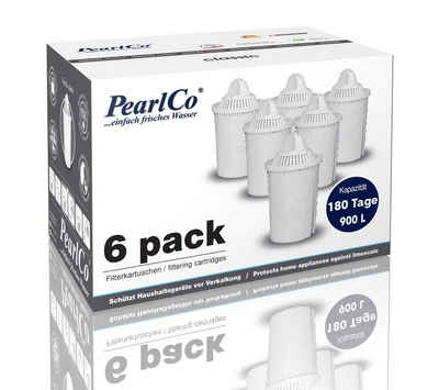 PearlCo Kalk- und Wasserfilter Filterkartuschen Universal Pack 6 passend für Brita Classic, Zubehör für Brita Classic u. PearlCo Classic