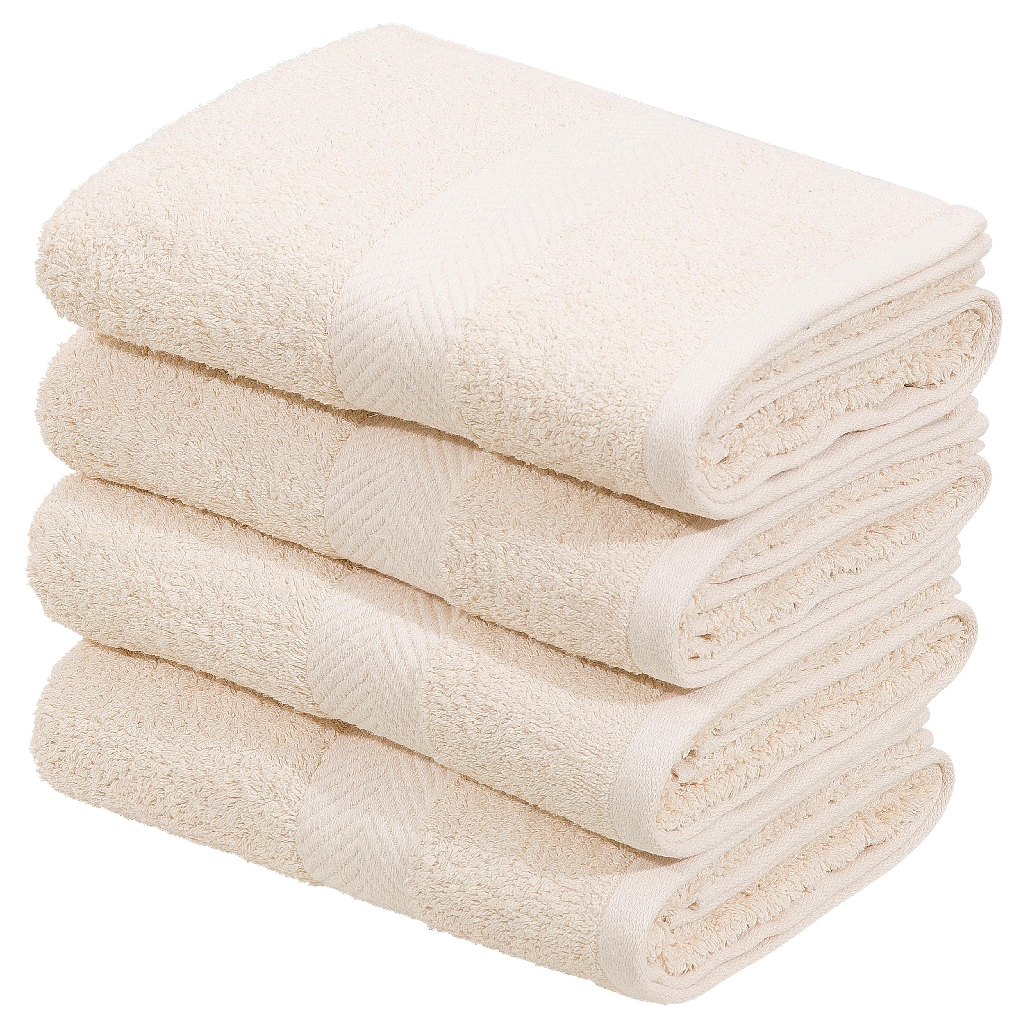 Home affaire Handtücher Eva, Walkfrottee (4-St), Premium-Qualität 550g/m², flauschig, Handtuchset aus 100 % Baumwolle creme