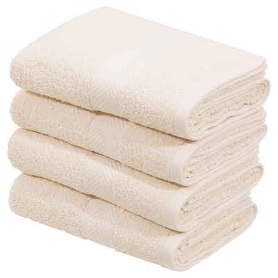 Home affaire Handtücher Eva, Walkfrottee (4-St), Premium-Qualität 550g/m², flauschig, Handtuchset aus 100 % Baumwolle