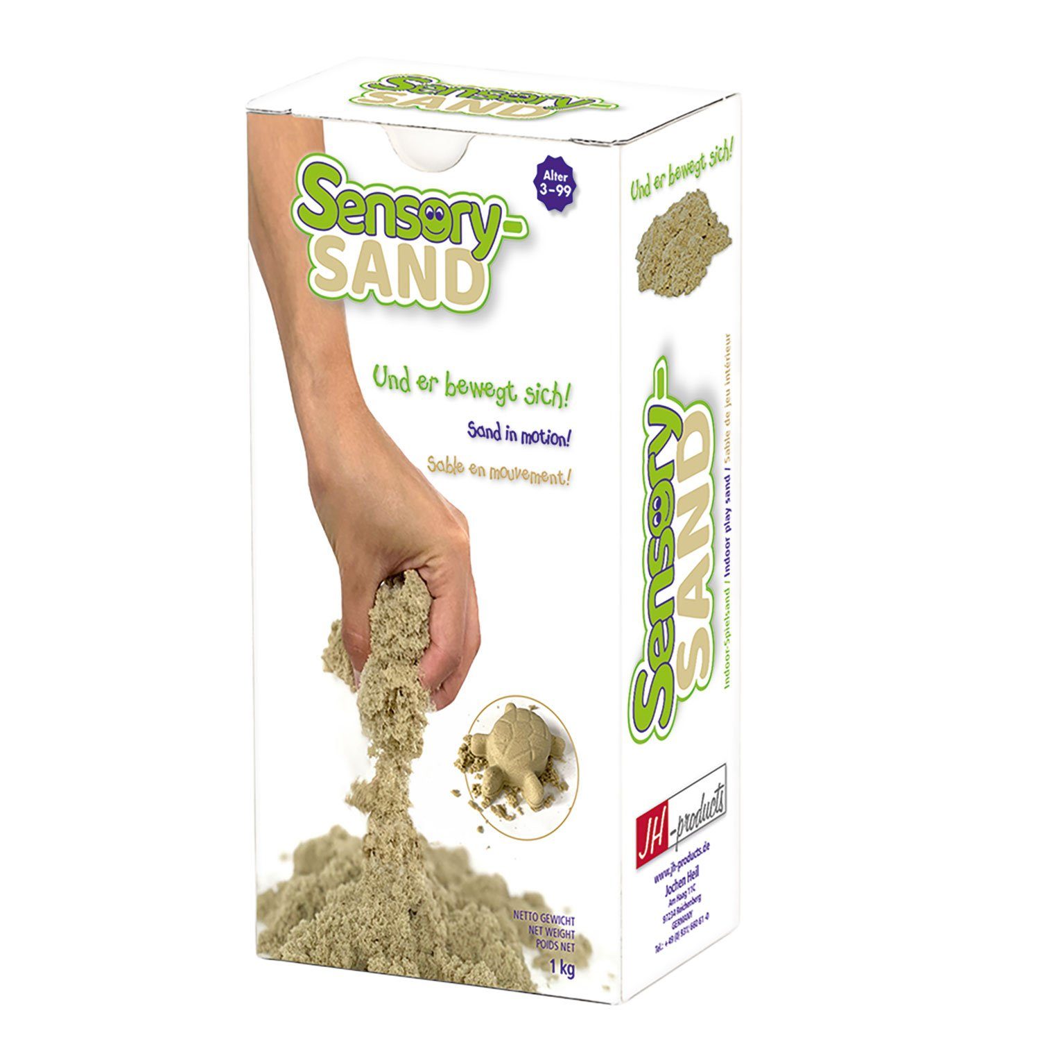 JH-Products Knetsand Kinetic Sand Sensory-Sand 1 kg - kinetischer Sand, Modelliermasse