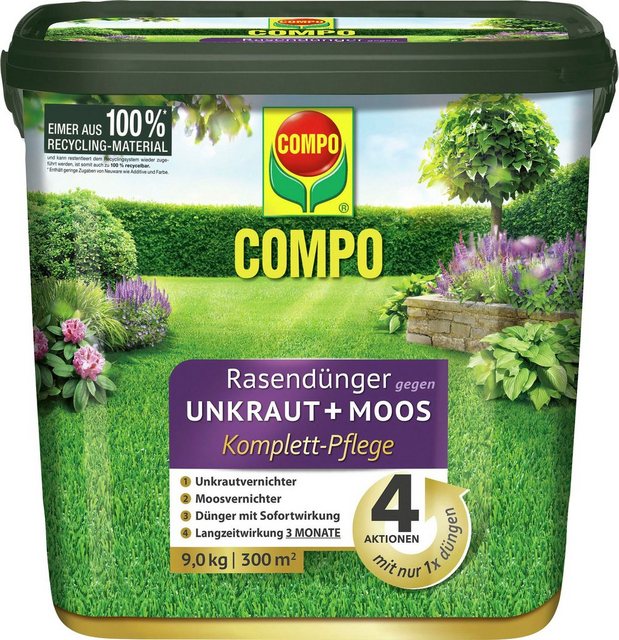 Compo Rasendünger »gegen Unkraut+Moos«, Granulat, 9 kg